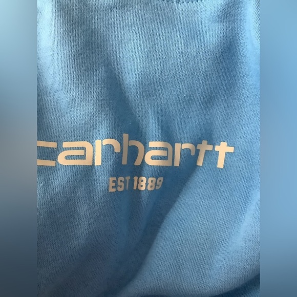 2023 Reléase Carhartt Force Sky Blue Sweatshirt with Gold Logo 2XL - Picture 3 of 9